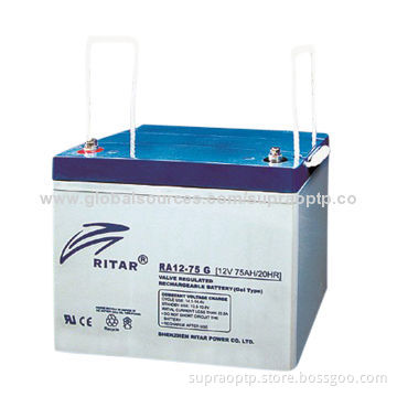 12V 75Ah solar batteries for solar and telecom systems (RA12-75G)